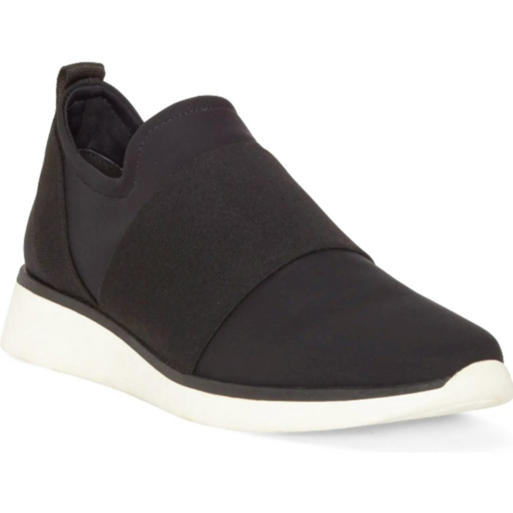 NEW Louise Et Cie Women Braxton Black White Slip On Elastic Knit Sock Sneaker